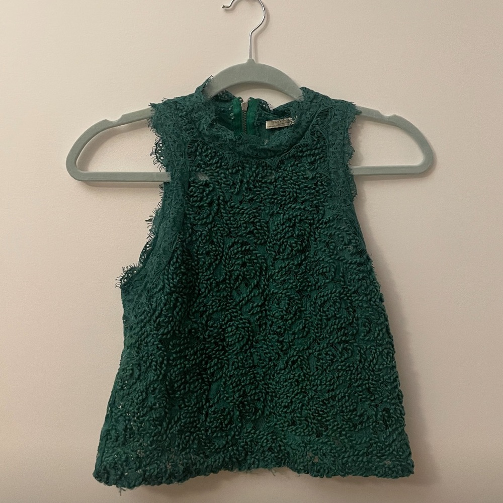 green see-through tank top - zara